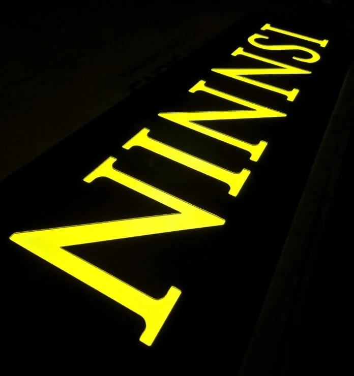 Illuminated lightbox sign for Ninnsi Oriental Supermarket, Hull